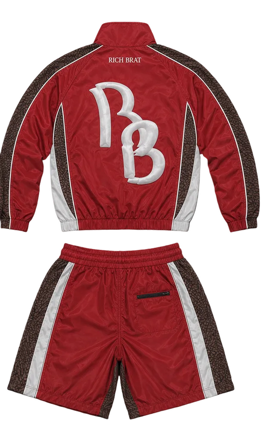 Red Rich Brat Track Jacket back